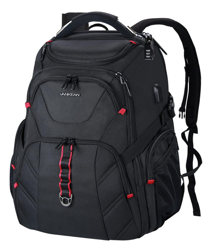 Mochila Extra Grande Con Bolsillos Rfid Para Notebook-negro