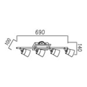 Imagen 2 de 5 de Aplique De Pared Cap 4 Luces Led Incorporado 4,2w Cromo