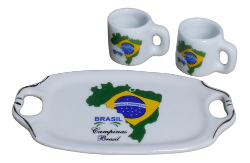 Mini Jogo De Canecas Mapa Do Brasil Em Cerâmica 165g 10ml