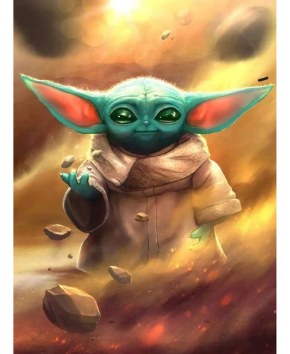 Pintura Diamante Mestre Yoda Geek Star Wars Kit 5d Diy 30x40