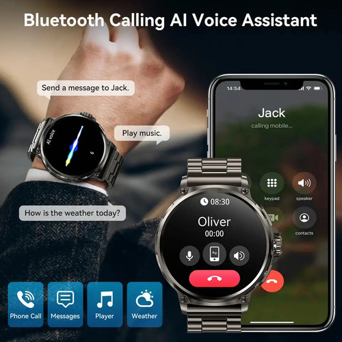 Reloj Inteligente De Llamada Bluetooth V69 De 1,85 Pulgadas