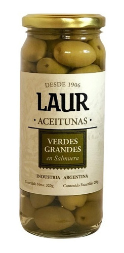 Aceitunas Grandes Con Carozo Laur X 200 Gramos