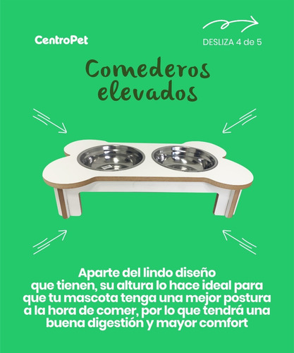 Imagen 3 de 8 de Comedero Bebedero Perros Melanina Elevado Acero Inoxidable