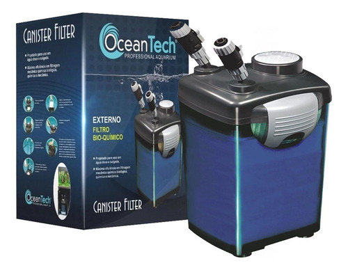 Filtro Canister Ocean Tech Cf 1200 28w 1200l/h Para Aquarios 220V