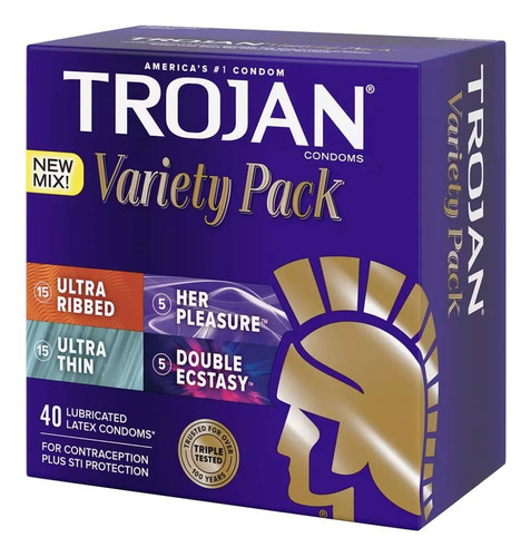 Condones (40 Piezas) Trojan Variety Packs, Importados U.s.a.