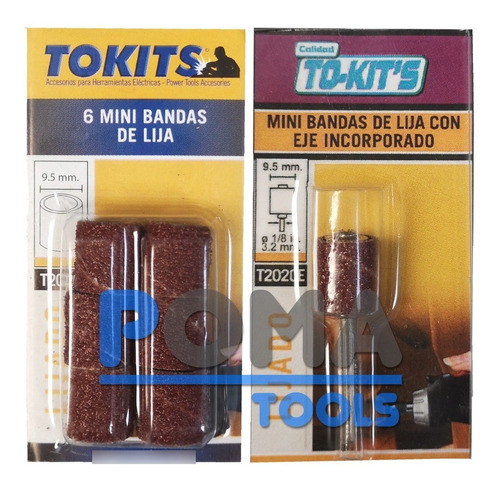 Kit Accesorios Mini Torno Drill 7 Lijas De Banda 9,5mm + Eje