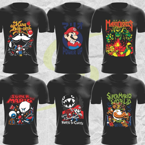 Remeras Algodón Unisex Diseño Videos Juego Mario Bros