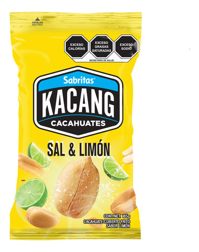 4 Pack Cacahuates Sal Y Limon Kacang 158gr