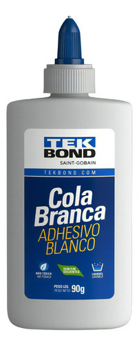 Cola Branca Lavável 90g Tekbond Escolar Arte Escritorio Casa