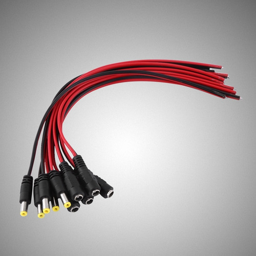 Imagen 5 de 6 de 10pcs 12v Cctv Cámara De Seguridad Dc Macho Y Hembra Enchufe