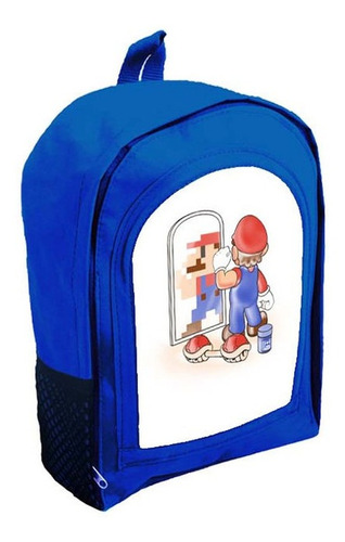 Mochila Azul Infantil  Nena Nene Mario Bros Tt720