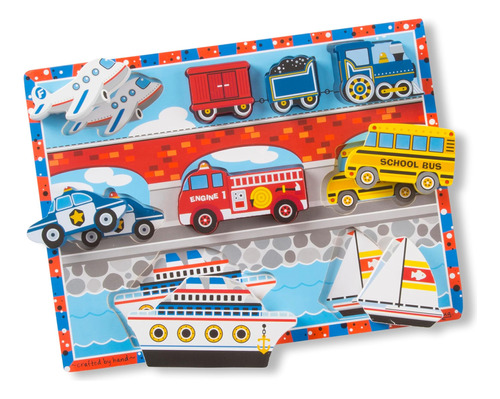 Melissa & Doug Vehicles Rompecabezas De Madera Grueso: Avión