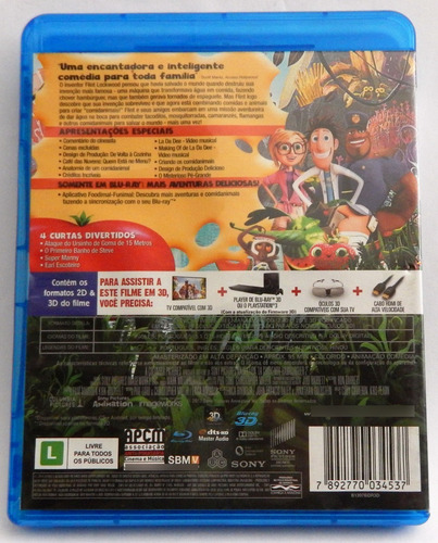Blu-ray Tá Chovendo Hamburguer 3 (somente 3d) (Usado)
