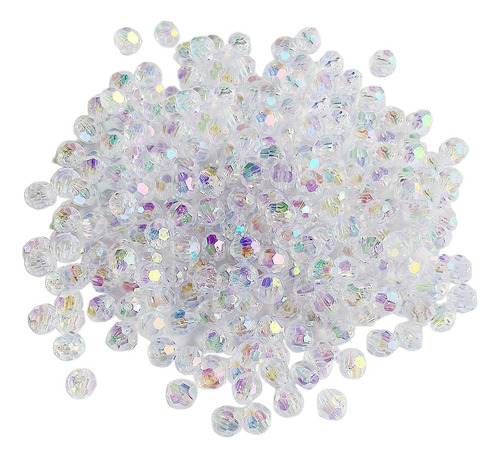 Perlas Acrílicas Facetadas De Cristal Redondo De 8 Mm