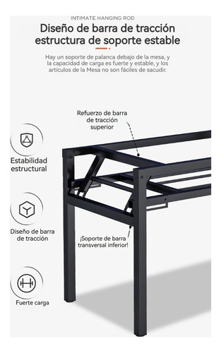 Plegable Mesa Largo Escritorio De Ordenador Para Casa Negro