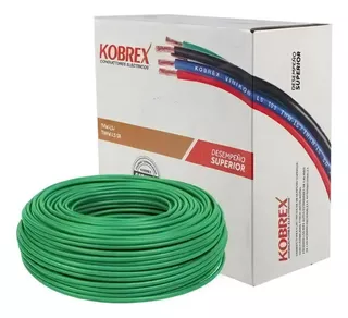 Cable Thw Calibre 10 Kobrex Rollo 100m 100% Cobre Color De La Cubierta Verde