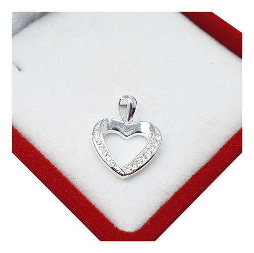 Dije Corazon Plata 925 Mujer Amor Piedras Novia 15 Años 