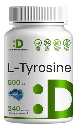 L-tirosina 500 Mg, 240 Cápsulas, Apoya La Alerta Mental, La 