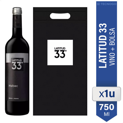 Vino Tinto Latitud 33 Malbec Tinto Con Bolsa - 01almacen