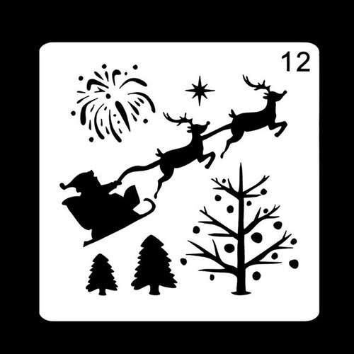 6 X 12 Plantillas De Navidad Reutilizables Para Decoración