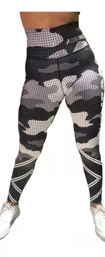 Calza Gris Celeste Deportiva Mujer Tiro Alto - Lycra Suplex