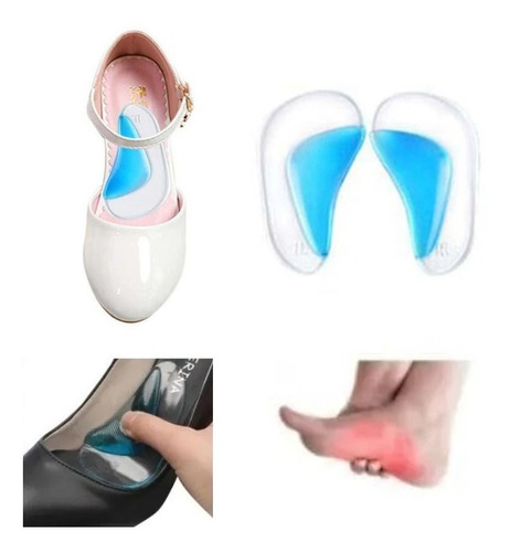 Imagem 2 de 8 de Palmilha Para Pé Plano Ortopédica De Gel Silicone