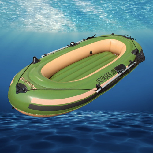 Imagen 6 de 10 de Bote Rafting Reforzado Inflador + Remos 3 Camaras Bestway