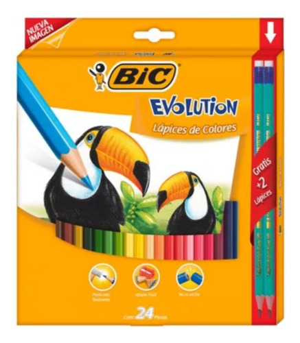 Bic Lapices De Colores Evolution 24 Piezas +dos Lapices Orig