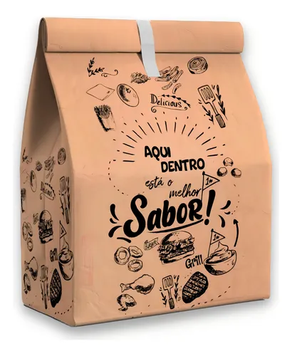 Saco Papel Kraft, Delivery, Sos, Tamanho G, 100 Unid Menor preço em Saco Papel Kraft, Delivery, Sos, Tamanho G, 100 Unid