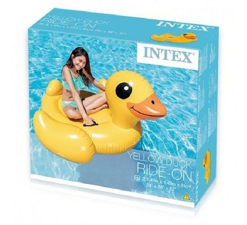 Boia Inflável Patinho Amarelo Intex Piscina Pvc Grande 147cm