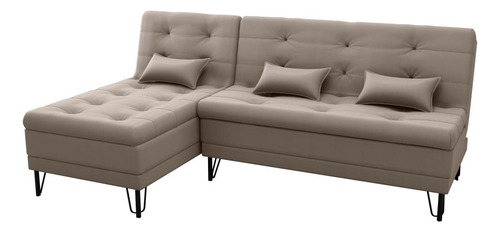 Sofá Cama Com Chaise 3 Lugares 200cm Nice Matrix Capputino