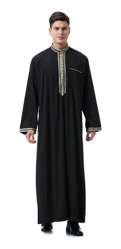 Thobe Kaftan Islámico Abaya Vestido Dubai De Manga Larga