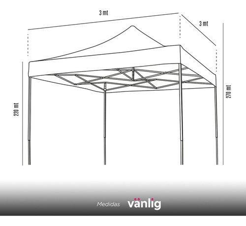 Toldo Blanco Plegable 3x3 Reforzado Impermeable