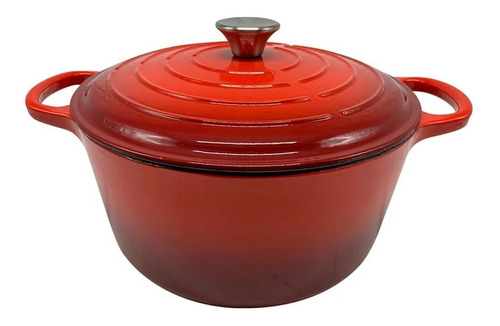 Olla Nº 26 5,5 Litros Hierro Fundido Esmaltado Roja Vonne