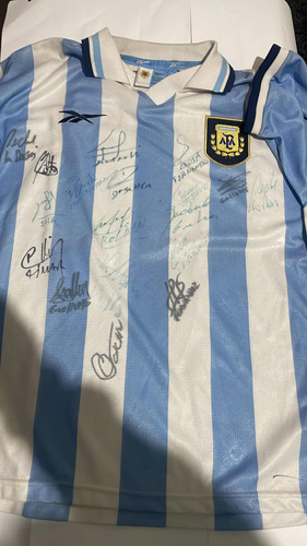 Camiseta Autografiada X Plantel Selección Argentina Afa 2000