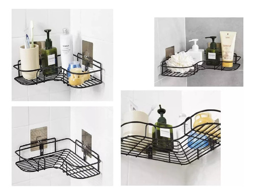 Imagen 4 de 10 de Estante Cesta De Ducha Organizador Pared Baño Anti Oxidable