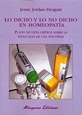 Libro Lo Dicho Y Lo No Dicho En Homeopatã­a. Punto De Vis...