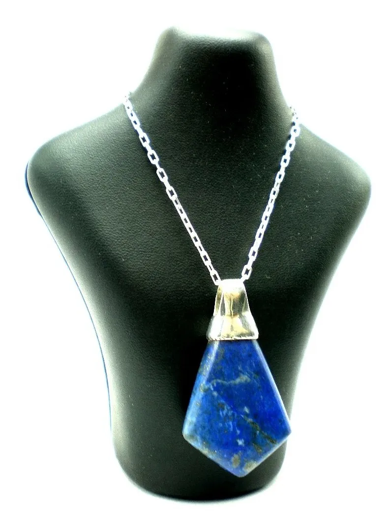 Estupenda Cadena Y Dije De Plata 925 Y Lapislazuli