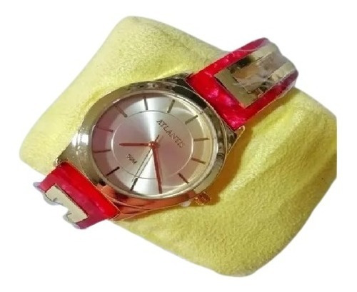 Relógio Feminino Dourado E Rosa Atlantis B658g Original