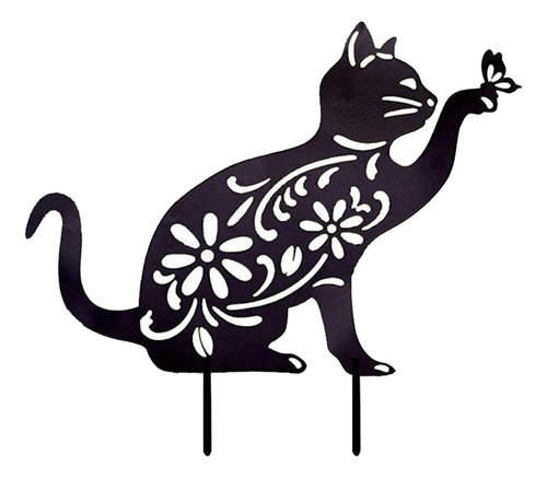 . Vivaz Gato De Hierro Jardín Estacas Animal Silhouettes
