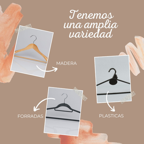 Imagen 6 de 8 de Perchas De Madera Clasicas Art 004 X 50 Unidades $