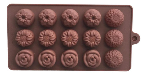 Forma De Silicone Flor Rosa Crisântemo Para Chocolate