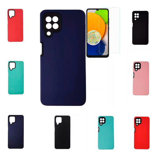 Funda Protector Para Samsung Galaxy A22 4g Y Vidrio