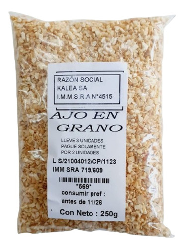 Ajo En Grano 250g Lleve 3 Pague Solo Por 2