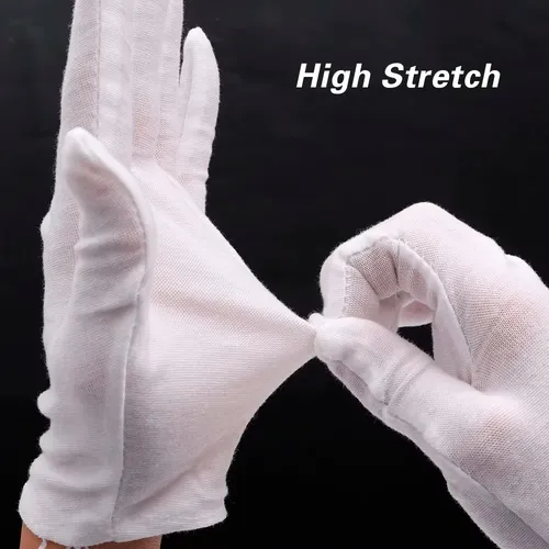 Guantes De Algodón Unicolor Ajustables Elásticos X 12 Und