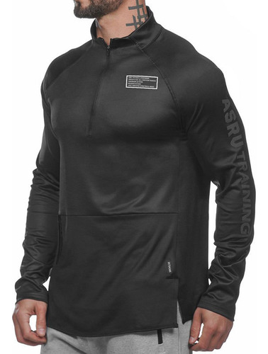 Chaqueta Deportiva Con Cuello Alto Estampado Para Hombre