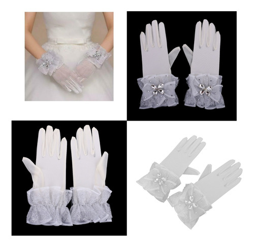 Finos Guantes Novia Importados Con Piedras P173