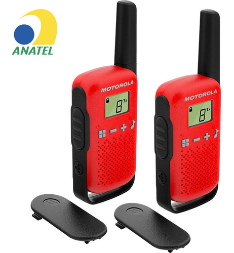 Comunicador de radio Motorola Talkabout T110br, 25 km, rojo y negro, 2 unidades