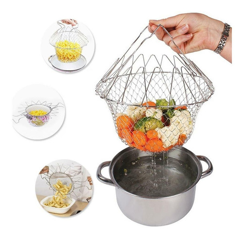 Cesta Para Escurrir Colar Cocinar En Olla 12 En 1 Chef Envio