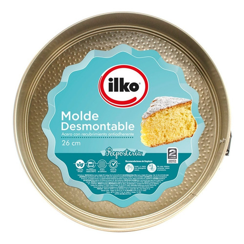 Imagen 3 de 5 de Ilko Molde Redondo 26 Cm Non Stick Gold